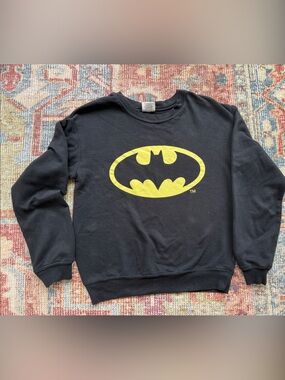 Women’s Black Batman Logo Sweatshirt Sz XS